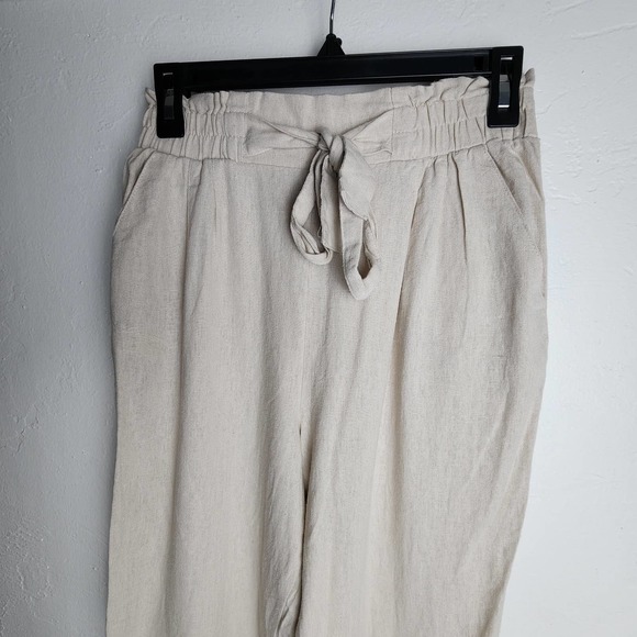 Ambiance apperel Women's Juniors Wide Leg Spring Linen Pants - Picture 3 of 6